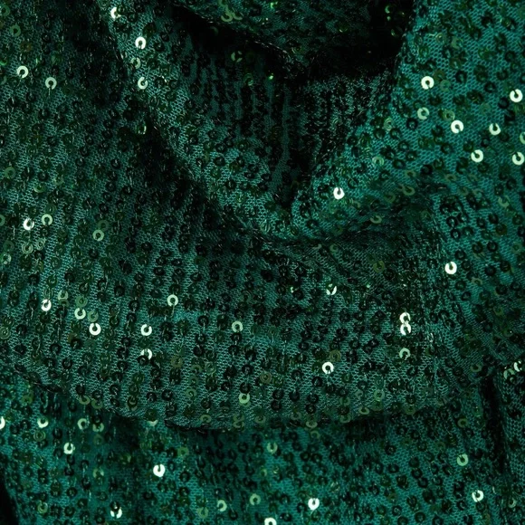 Boston Proper Sequin Cowl Neck Jumpsuit in Deep Emerald- Worn Once for pics - Picture 7 of 9
